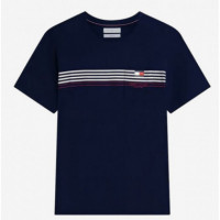 TOMMY HILFIGER - RWB PLACED STRIPE REG TEE - DCC - F|MW0MW43389/DCC