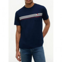 TOMMY HILFIGER - RWB PLACED STRIPE REG TEE - DCC - F|MW0MW43389/DCC