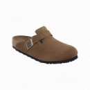 Calzado Zuecos BIRKENSTOCK Boston Suede Leather Dark Tea Tonal Plantilla Blanda