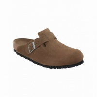 Calzado Zuecos BIRKENSTOCK Boston Suede Leather Dark Tea Tonal Plantilla Blanda