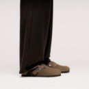 Calzado Zuecos BIRKENSTOCK Boston Suede Leather Dark Tea Tonal Plantilla Blanda