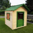 Casa Infantil Kela Madera Verde Decorada  ROBINCOOL