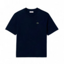 Camiseta Relaxed Fit en Tejido Ligero de Punto  LACOSTE