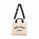 Bolso de lona con logo estampado
