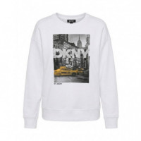 Sudadera Rhinestone Taxi Logo  DKNY