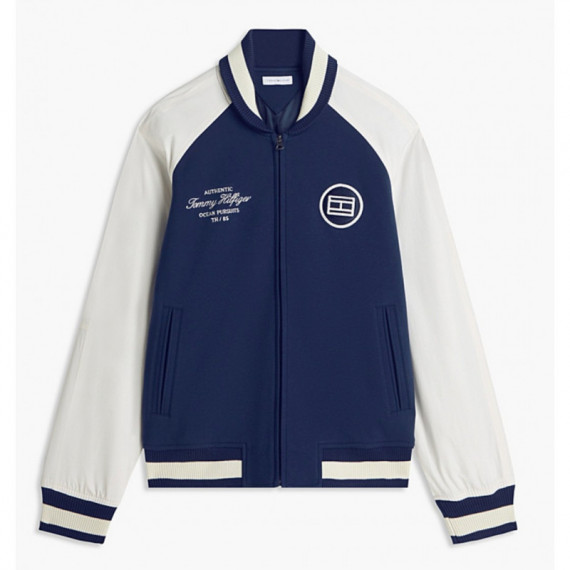 TOMMY HILFIGER - Nautical Shawl Bomber Jacket - Dcc - F|MW0MW43185/DCC
