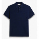 TOMMY HILFIGER - Cable Knitted S/s Polo - Dcc - F|MW0MW40701/DCC