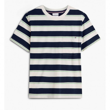 TOMMY HILFIGER - YARN DYE MULTISTRIPE RELAXED TEE - 0FB - F|MW0MW43199/0FB