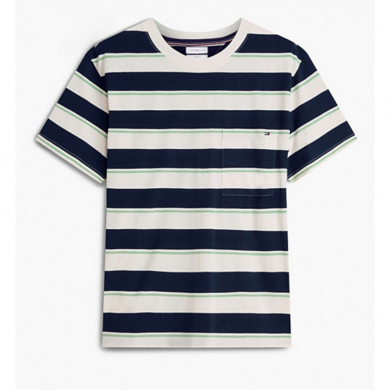 TOMMY HILFIGER - YARN DYE MULTISTRIPE RELAXED TEE - 0FB - F|MW0MW43199/0FB