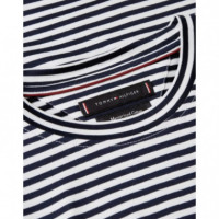 TOMMY HILFIGER - DC MERCERIZED STRIPE TEE - DCC - F|MW0MW44320/DCC