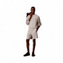 Shorts Deportivos de Felpa Francesa y Mezcla de Algodón  CALVIN KLEIN