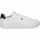 Talon Negro Deportivo Piel Blanco  TOMMY HILFIGER