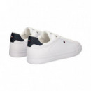 Talon Negro Deportivo Piel Blanco  TOMMY HILFIGER