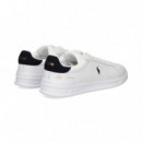 Deportivo Nobuck+piel Azul+blanco  POLO RALPH LAUREN