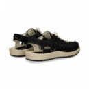 SANDALIA ENREJADA+CORDON BL+NEGRO