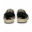 SANDALIA ENREJADA+CORDON BL+NEGRO