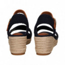 SANDALIA CROCHET BEIGE+AZUL