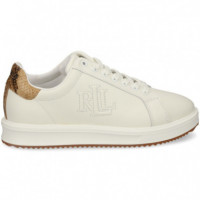 Dep.talon Reptil Cuero Piel Blanco  LAUREN RALPH LAUREN
