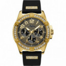 Reloj Frontier C/ Silicona Negra  GUESS