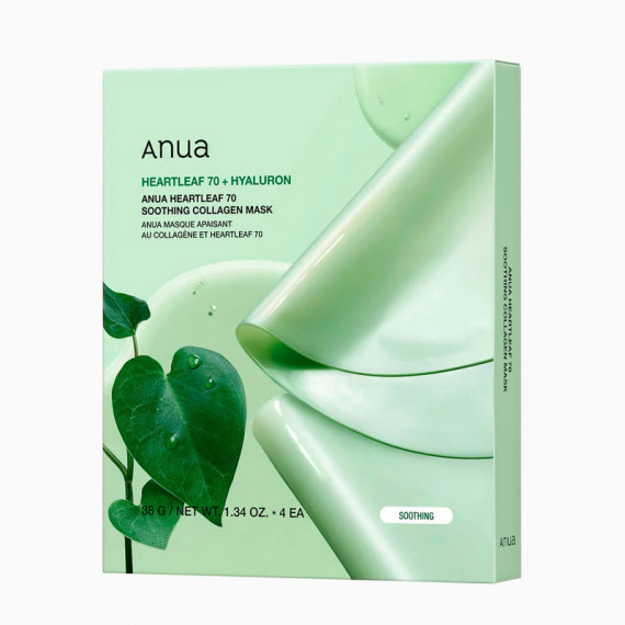 Heartleaf 70 Soothing Collagen Mask - Pack 4
Mascarilla Facial Calmante - Reafirmante
