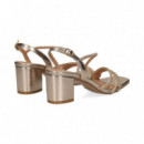 Sandalia 3 Tiras+empeine Strass Oro  EXE