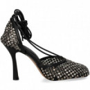 Abierto Lados Strass Plomo  EXE