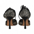 Abierto Lados Strass Plomo  EXE