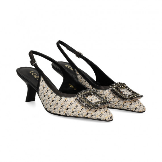 sin Talon Aplique Rafia Multi Negro  LODI