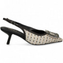 sin Talon Aplique Rafia Multi Negro  LODI