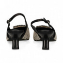 sin Talon Aplique Rafia Multi Negro  LODI