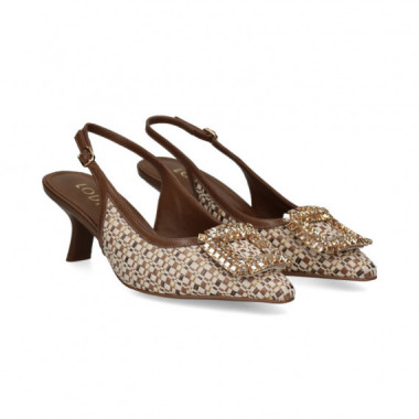 sin Talon Aplique Rafia Multi Marron  LODI