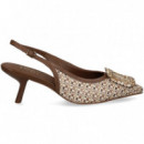 sin Talon Aplique Rafia Multi Marron  LODI