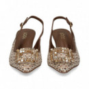 sin Talon Aplique Rafia Multi Marron  LODI