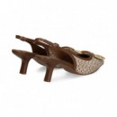 sin Talon Aplique Rafia Multi Marron  LODI