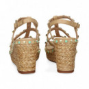 Sandalia Bb Cuna+piedras Piel Beige  ALMA EN PENA