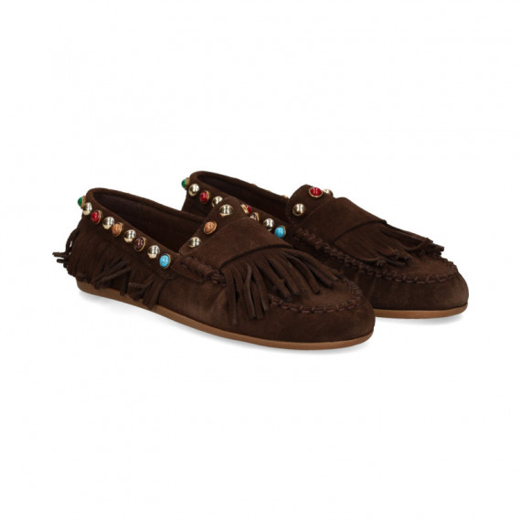 Mocasin Flecos ante Cuero  INUOVO