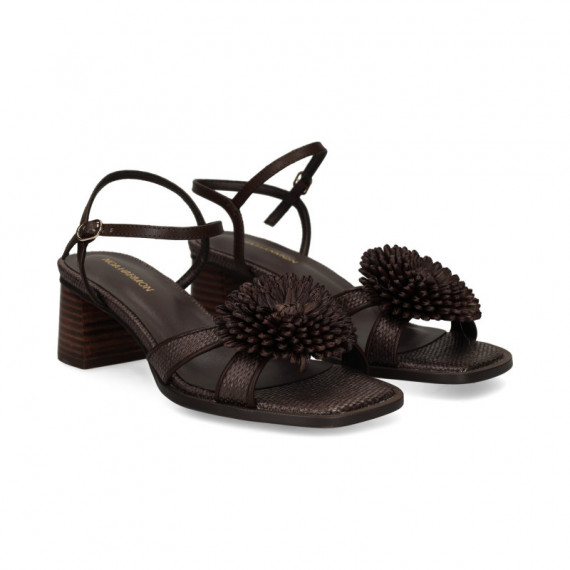 Sandalia Flor Negro  NOA HARMON