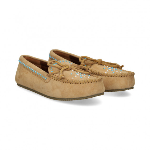 Mocasin Cuentas ante Beige  DE SIENA