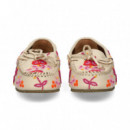 Mocasin Cuentas Flores Rosa Hielo  DE SIENA