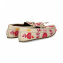 Mocasin Cuentas Flores Rosa Hielo  DE SIENA