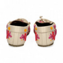 Mocasin Cuentas Flores Rosa Hielo  DE SIENA