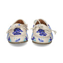 Mocasin Cuentas Flores Azul Blanco  DE SIENA