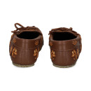 Mocasin Flores Cuentas Piel Cuero  DE SIENA