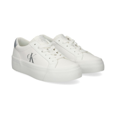 TALON PLATA DEPORTIVO PIEL BLANCO