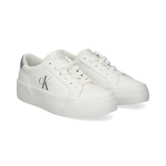 TALON PLATA DEPORTIVO PIEL BLANCO