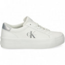 TALON PLATA DEPORTIVO PIEL BLANCO
