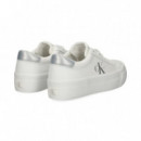 TALON PLATA DEPORTIVO PIEL BLANCO
