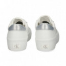TALON PLATA DEPORTIVO PIEL BLANCO