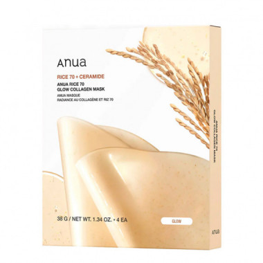 Rice 70 Glow Collagen Mask 4 uds. Mascarilla Facial Iluminadora - Glass Skin