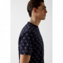 Camiseta con logo Jacquard de Guess